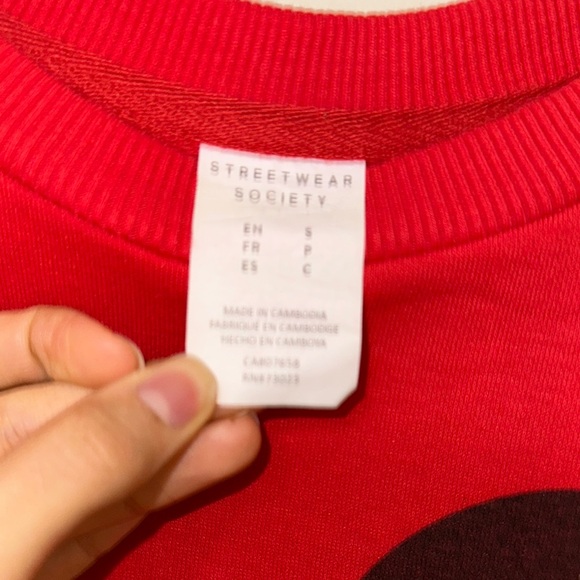 Streetwear Society Red Mickey Mouse Sweater - Picture 2 of 3